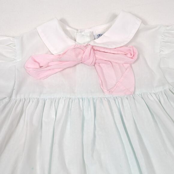 Vintage Fayette Dress Girls Size 3T Pale Pastel Bunny - Picture 2 of 6